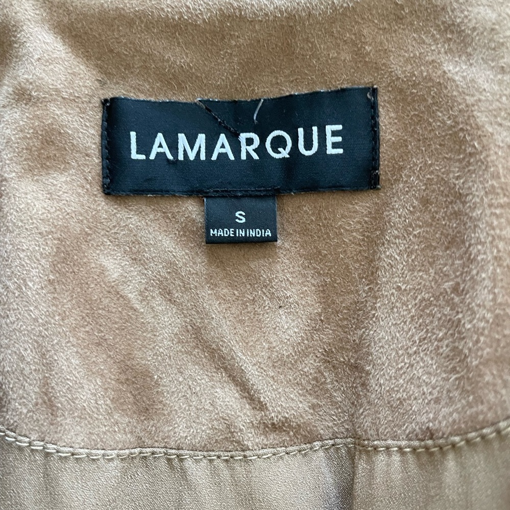 New Anthropologie Lamarque Madeline Fringe Suede Leather Jacket Size Small - Picture 6 of 7